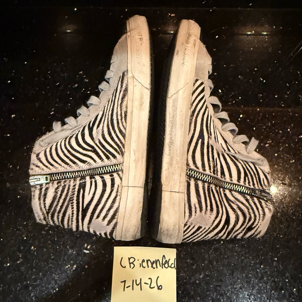 Golden Goose Vintage RARE Unicorn Zebra Pony Hair Purple and Blue Stripe Sz 38 - Picture 4 of 7